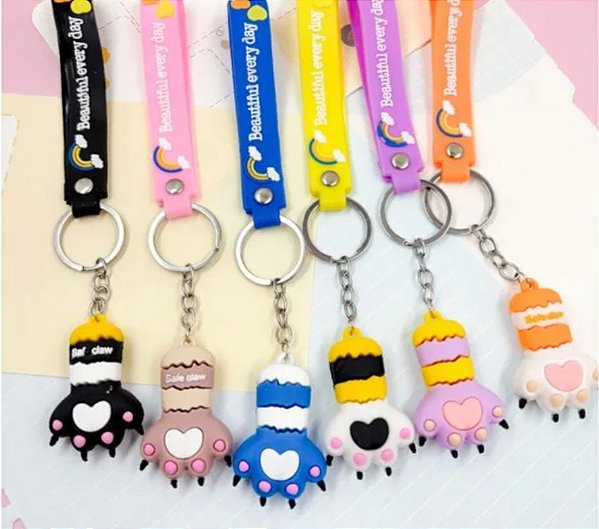 Chaveiro Emborrachado patinhas c/ garras-Und