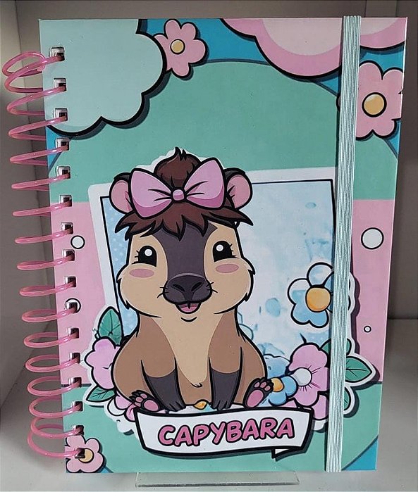 Caderno A5 capivara  espiral