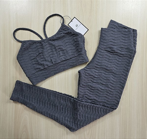 Conjunto de Legging Texturizado Ondas - M (com top modelo Energia)