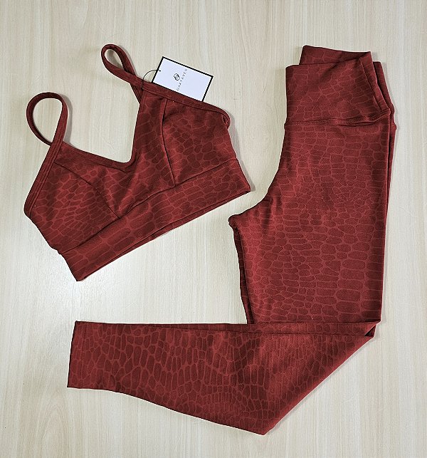 Conjunto de Legging Texturizado Pedrinhas - G (com top modelo Atitude)