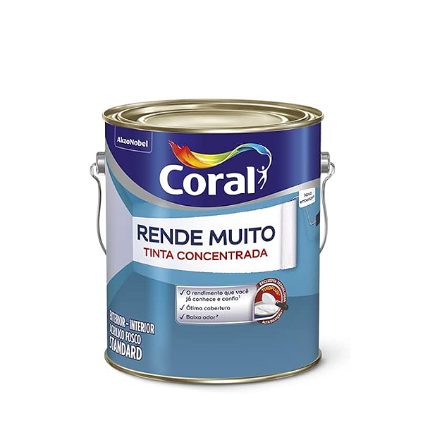 Tinta Acrílica Rende Muito Fosco Branco Coral