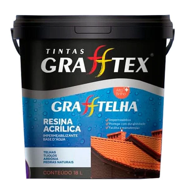 TINTA RESINA ACRÍLICA MULT CORES 18 LITROS - GRAFFTEX