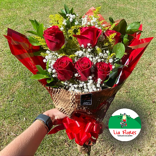 Buquê com 6 Rosas