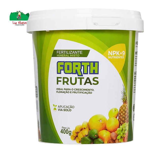 Forth Frutas, Fertilizante, Adubo para Plantas Frutíferas, Nutritivo, Micronutrientes, NPK, Balde, 400g