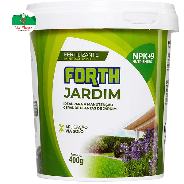 Forth Jardim NPK + Micronutrientes. Adubo Granulado para Plantas e Gramados - Balde 400g