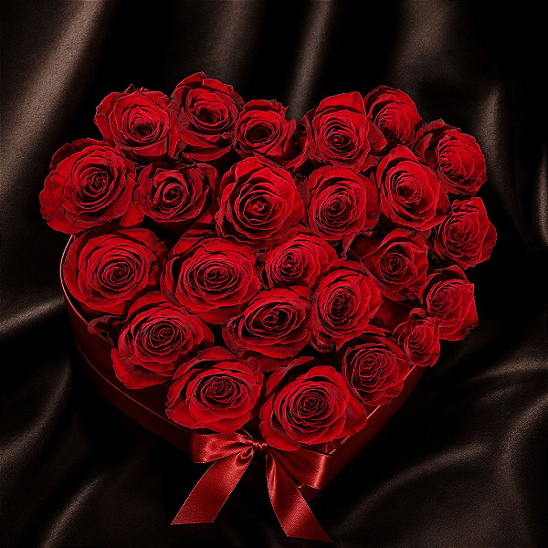 Buque Box Coração 24 Rosas
