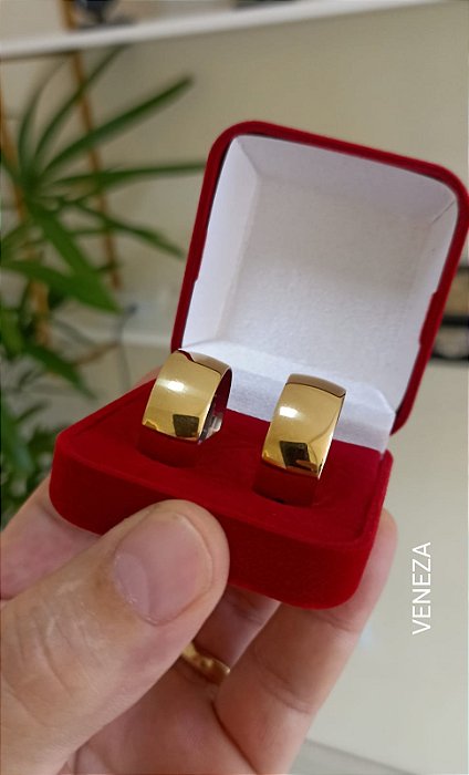 Par de Alianças Abauladas 10mm