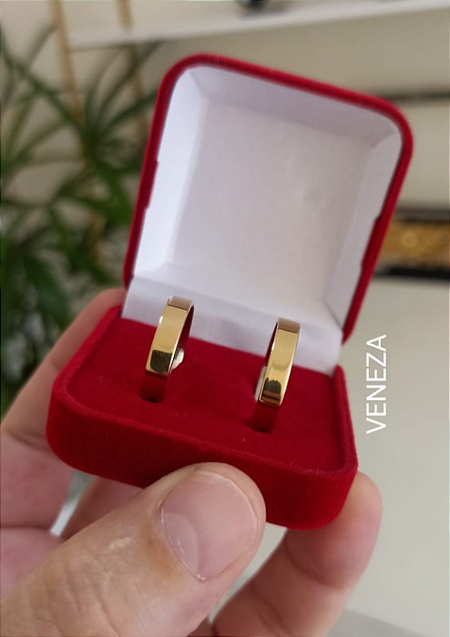 Par de Alianças Retas 4mm