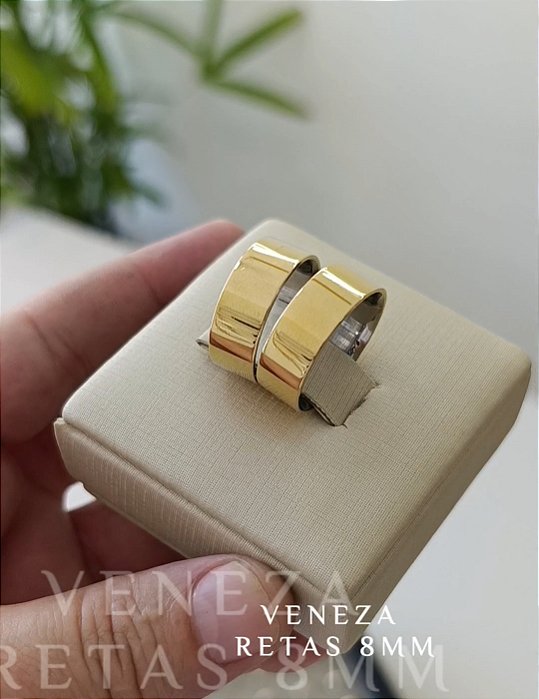 Par de Alianças Retas 8mm
