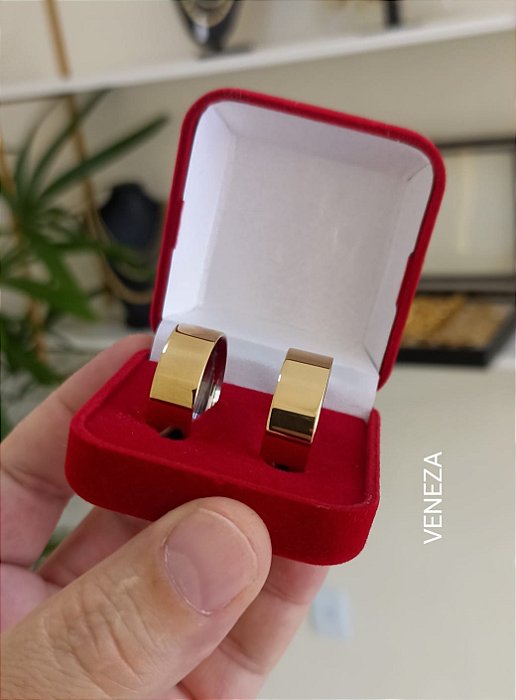 Par de Alianças Retas 8mm