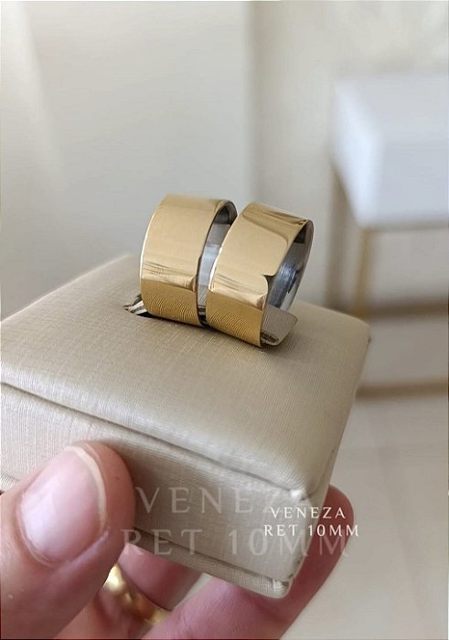 Par de Alianças Retas 10mm