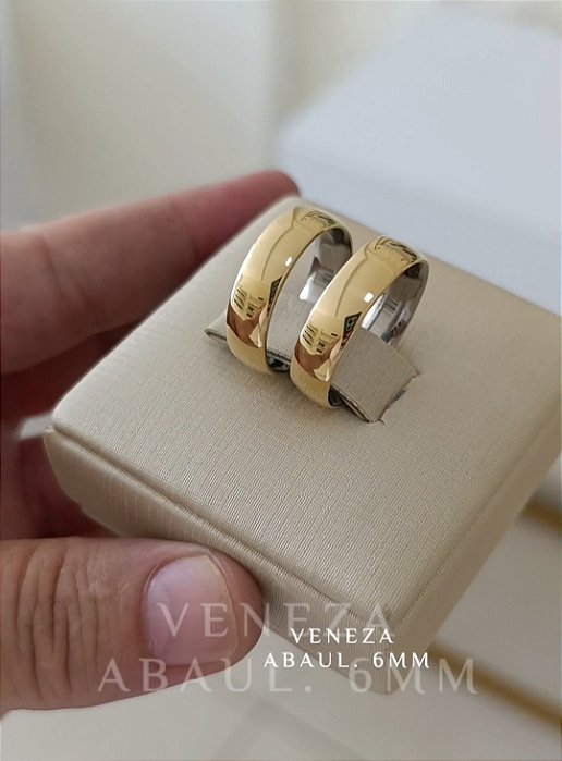Par de Alianças Abauladas 6mm