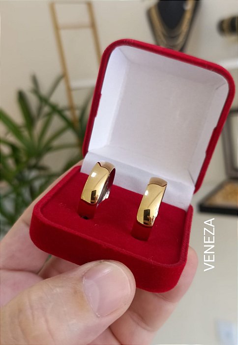 Par de Alianças Abauladas 6mm