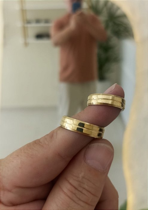 Par de Alianças 6mm Chanfradas