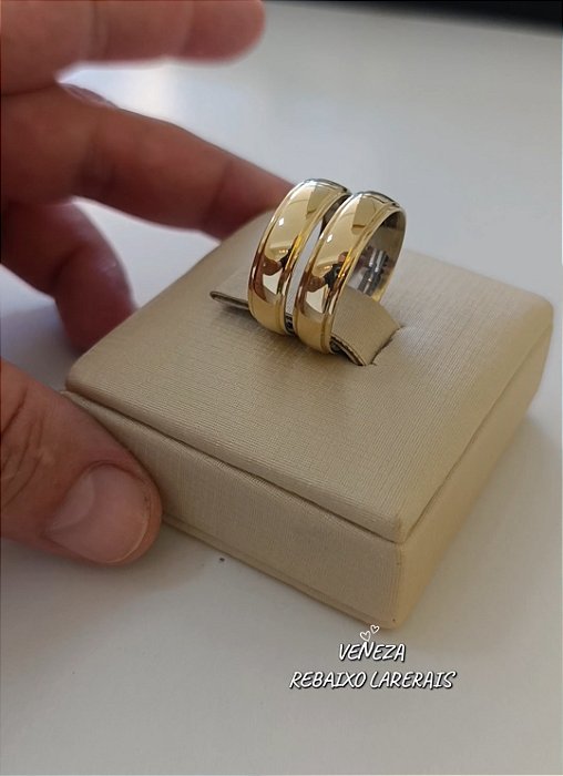 Par de Alianças 6mm Abaul Rebaixo