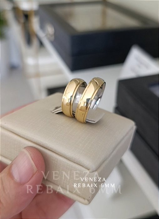 Par de Alianças 6mm Abaul Rebaixo