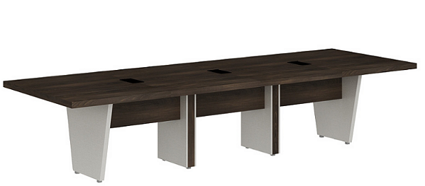 MESA DE REUNIÕES 10-12 LUGARES COM 03 CAIXAS DE TOMADAS PLÁSTICA E TAMPA METÁLICA - EDGE