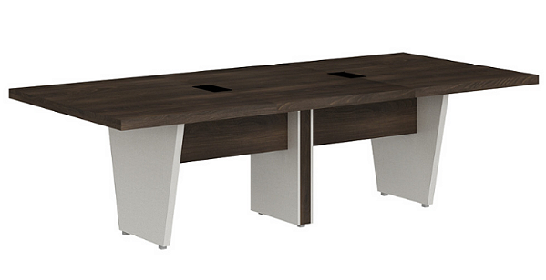 MESA DE REUNIÕES 8-10 LUGARES COM 02 CAIXAS DE TOMADAS PLÁSTICA E TAMPA METÁLICA - EDGE