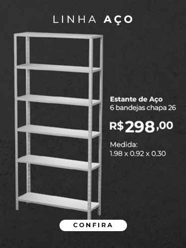 ESTANTE DE AÇO DESMONTÁVEL 6 PRATELEIRAS - VEGEL