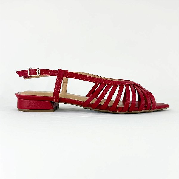 ÁGATA - SANDÁLIA FEMININA COM TIRAS E BICO FOLHA 1827