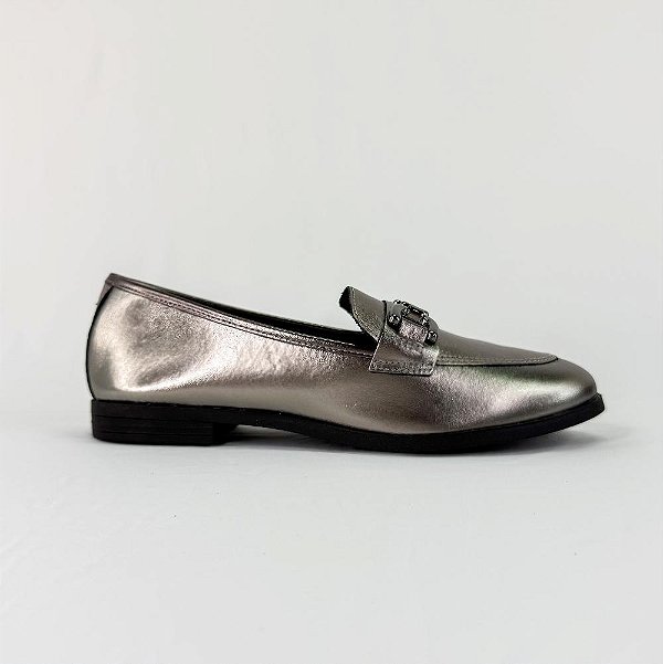 ELOISE - MOCASSIM FEMININO ÔNIX EM COURO LISO 1863