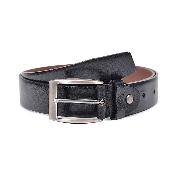 Cinto Masculino de Couro Legítimo 35mm LaCouro – Resistente e Sofisticado, Fivela Prata - 35010
