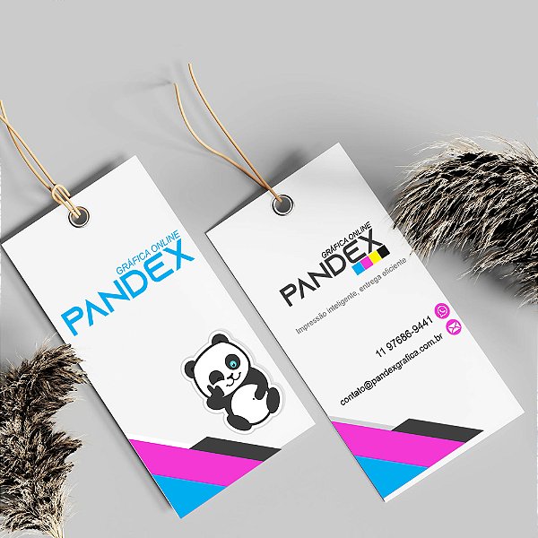 Tag Personalizada couché 250g 4x4 colorido frente e verso