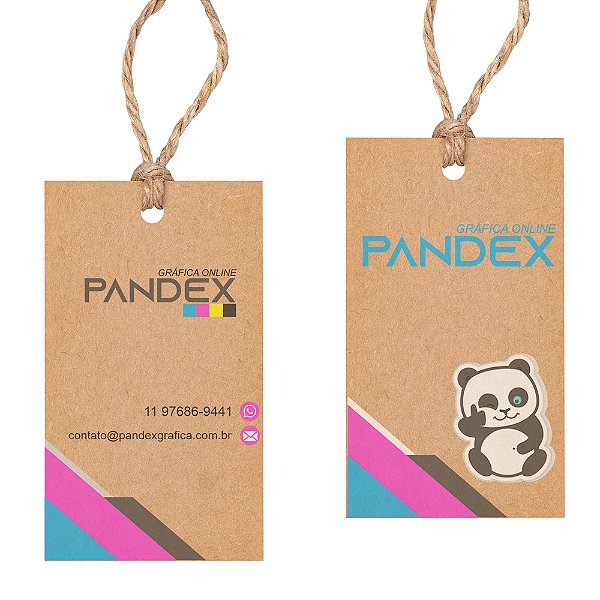 Tag Personalizada Kraft 280g 4x4 colorido frente e verso
