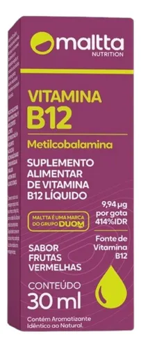 Vitamina B12 Líquida Maltta Nutrition - Frutas vermelhas 30ml