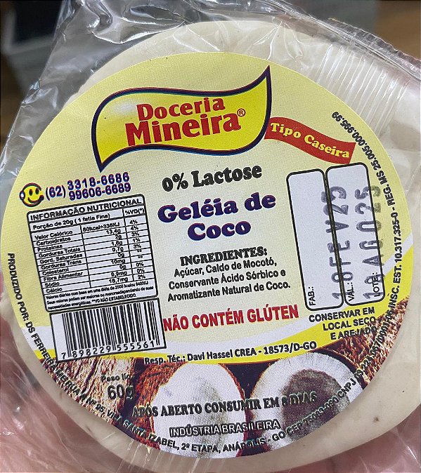 Geleia de mocoto com coco 60g