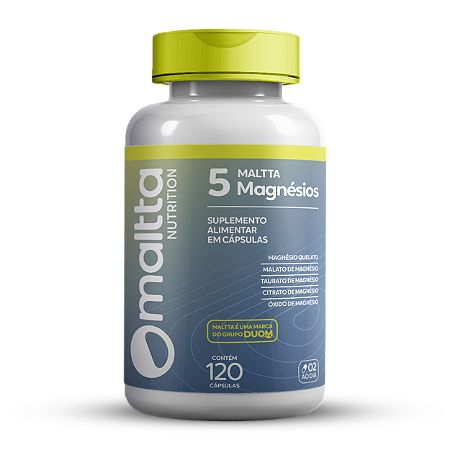 Maltta nutrition 5 magnésios - 120 cápsulas