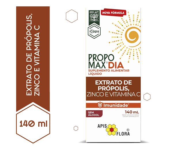 Extrato de própolis, zinco e vitamina C - 140ml - sabor laranja