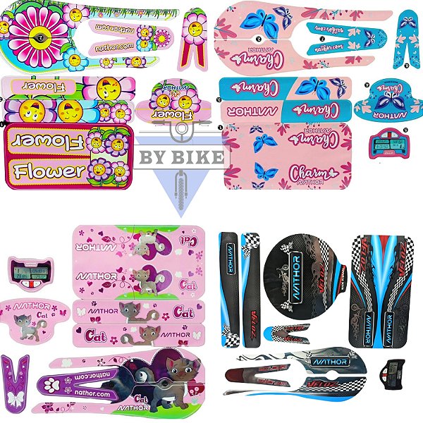 Adesivo Para Bicicletas Infantil Nathor Do Aro 12 Cartela