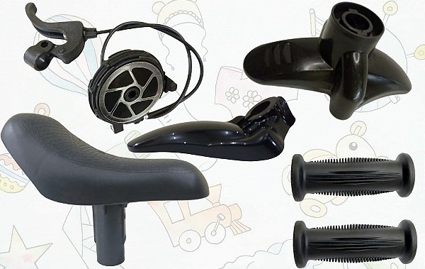 Kit Selim, Para-Lamas, Punho Freio P/Bicicleta Aro 12 Nathor