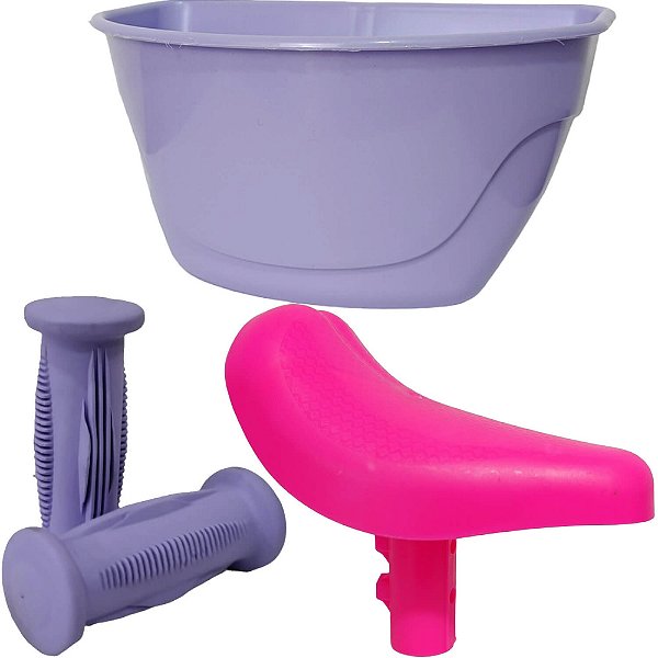 Kit Selim Cesta Manopla Aro 12 P/ Bicicletas Nathor Original