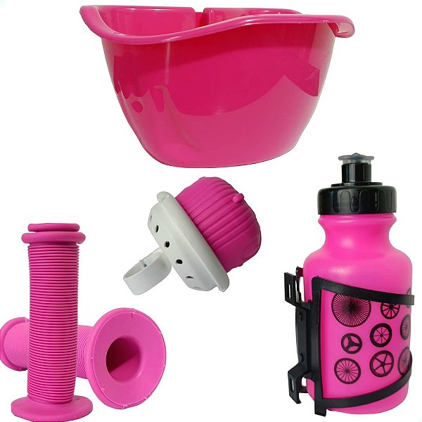 Kit Cestinha Punho Buzina  Garrafinha  Bike Do Aro 16 Nathor