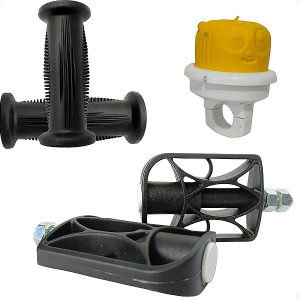Kit Pedal Manopla e Buzina P/ Bicicletas Infantil Do Aro 12