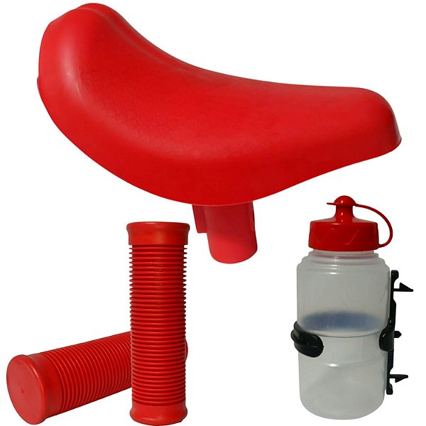 Kit selim Garrafinha Punho Para Bicicleta do Aro 12 Nathor
