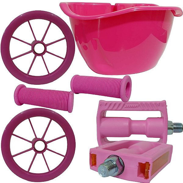 Kit Cesta Para Bicicletas do Aro 16 Pedal Rodinha Avulsa
