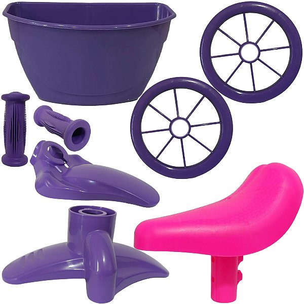Kit Cesta Para Lama Banco Rodinha Lateral Bike Aro 12 Nathor