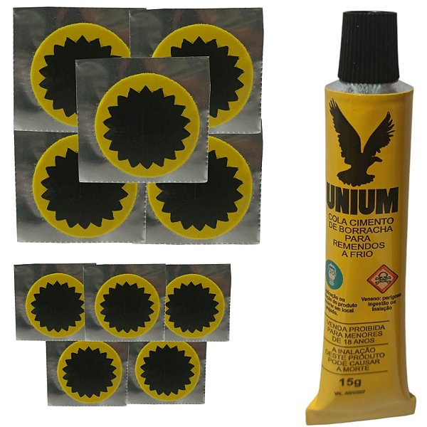 Kit  Com 10 Remendos Estrela A Frio Com Cola Para Bicicletas