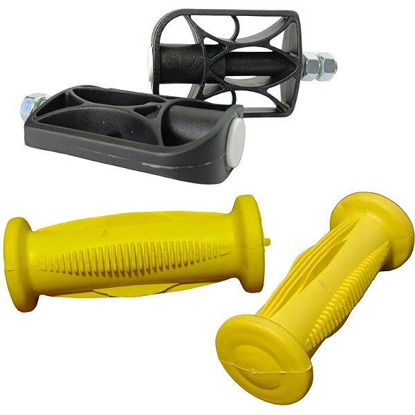 Kit Pedal Mais Manopla Infantil Para Bicicletas do Aro 12