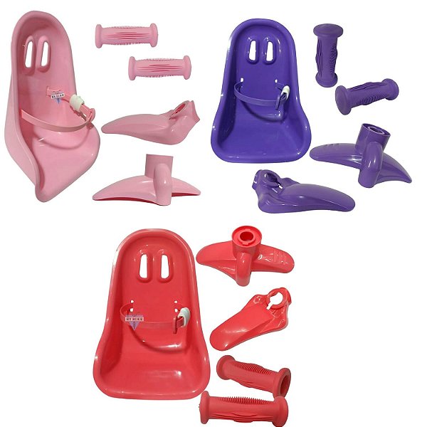 Kit Infantil Cadeirinha(NÃO ACOMPANHA SUPORTE DE FIXAÇÃO) Punho Para-lamas Para bicicleta do aro 12 NATHOR