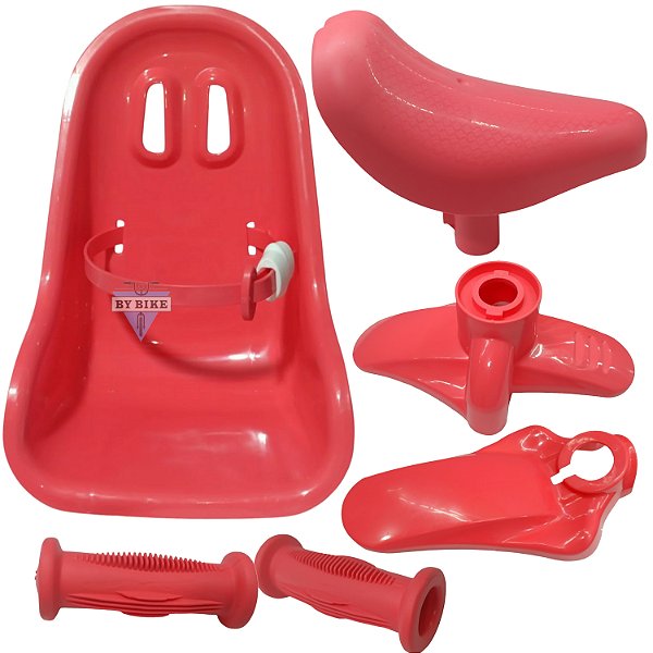 Jogo de Selim Cadeirinha(NÃO ACOMPANHA SUPORTE DE FIXAÇÃO) Punho Para-lamas Para bicicleta do aro 12 NATHOR