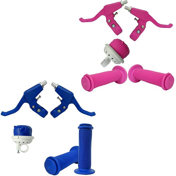 Kit Manete de Freio Buzina e Punho para Bicicletas do aro 16 ou 20