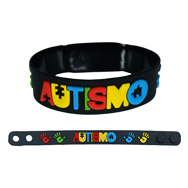 Pulseira Preta Escrita Autismo