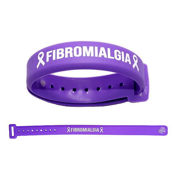 Pulseira de Identificação Fibromialgia Tamanho Adulto de Silicone