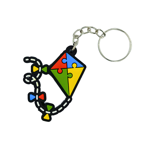 Chaveiro Emborrachado Pipa Quebra Cabeça Autismo