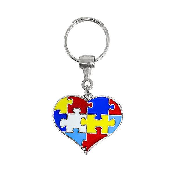 Chaveiro Metal Coração Autismo