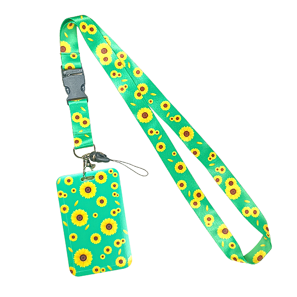 Kit Cordão Girassol com Porta Crachá Girassol Identificação Doenças Ocultas